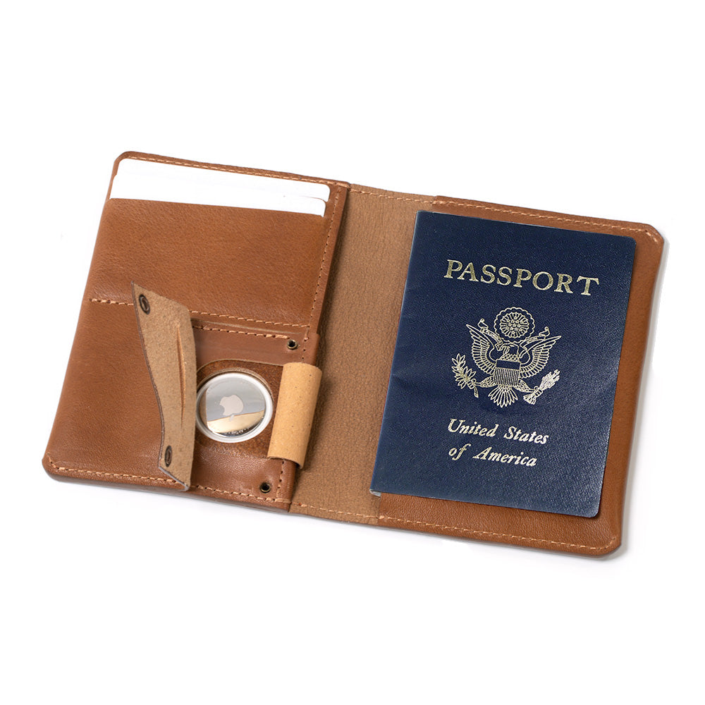 Leather Passport Holder for AirTag